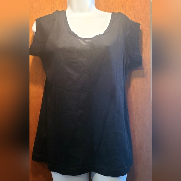 Banana Republic black cap sleeve T-shirt szL - Picture 4 of 8